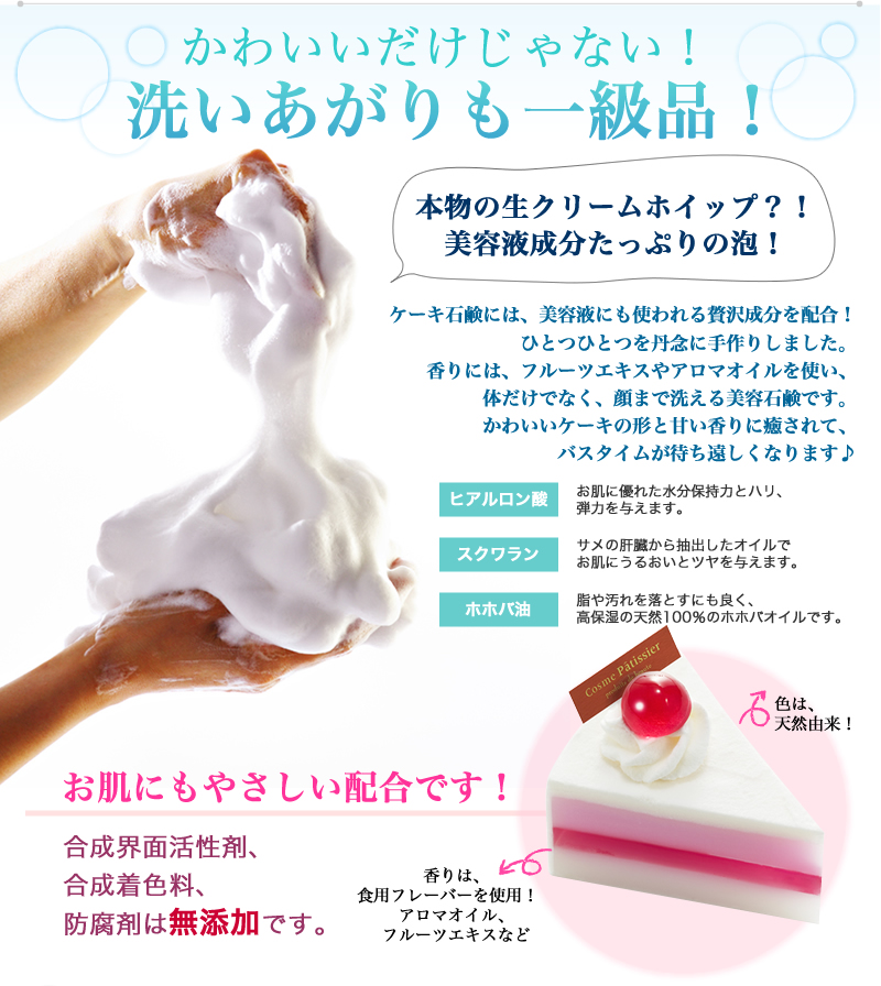 ケーキ石鹸：香りと泡立ちが最高！